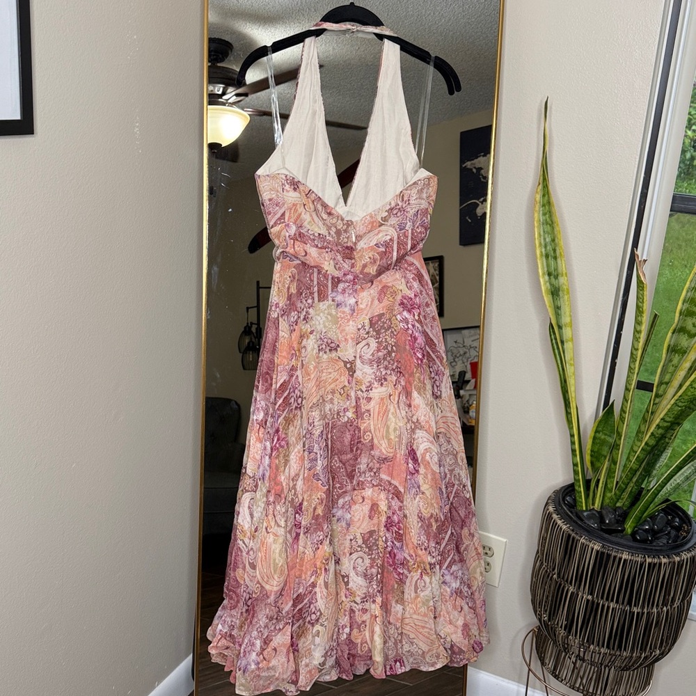 House of CB 'Solada' paisley patchwork print georgette halter sundress nwot - Picture 10 of 10